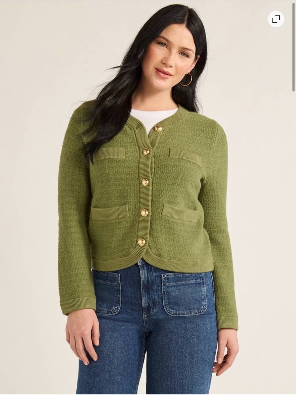 NWOT Free Assembly Women's Welt Pocket Cardigan Sweater Olive M